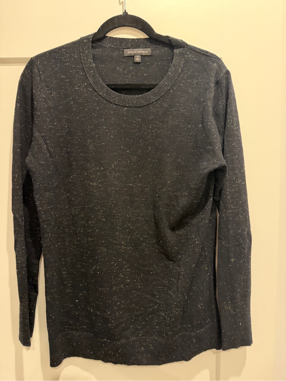 Banana Republic Black Speckled Crewneck Sweater - size medium M